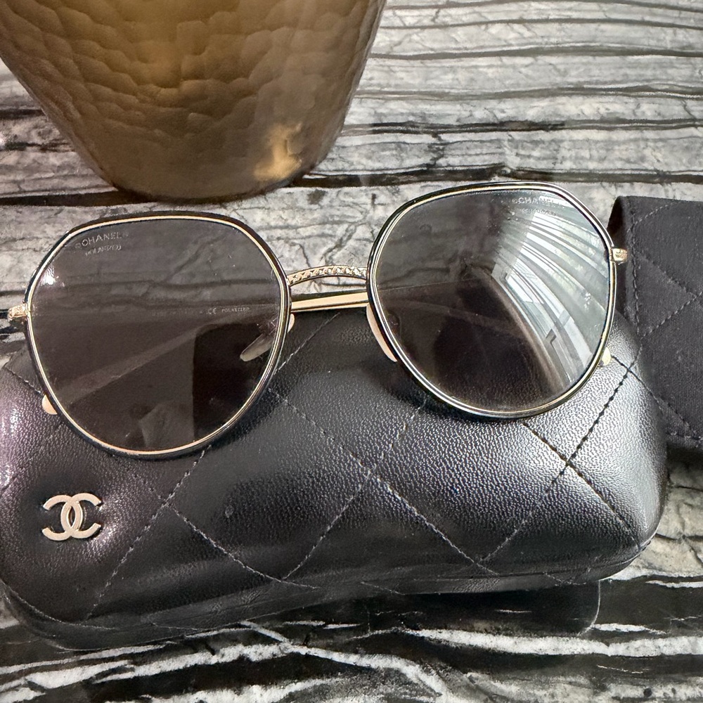 Chanel Silver Frame Sunglasses - image 2